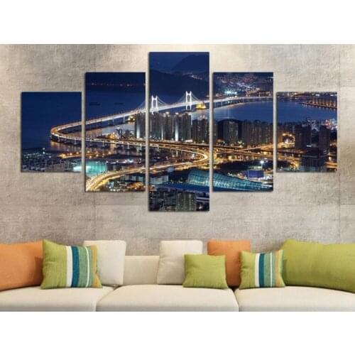 New york Brooklyn Bridge Landscape 5pcs diamond painting Scenery Diamond Embroidery mosaic diamond set Cross stitch wall sticker