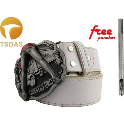 Cool 3D Truckers Cowgirl Metal Belt Buckles Fit 4cm Wide Belt Fashion Mens Womens Jeans accessories