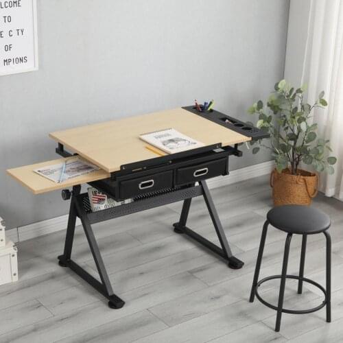Metal Good Drawer Type Drafting Table Simplicity Drafting Desk Multifunctional for Home