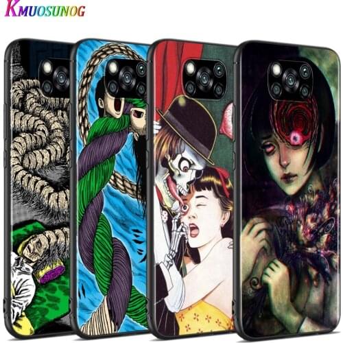 Junji Ito Tees Horror For Xiaomi Poco X3 NFC M2 X2 F2 F3 C3 M3 F1 Pro Mi Play Mix 3 A3 A2 A1 6 5 Lite Soft Phone Case