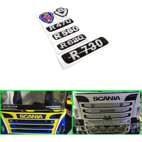 Crystal Label Set Decoration for 1/14 Tamiya RC Truck Trailer Tipper Scania R730 620 560 470 Car Diy Parts
