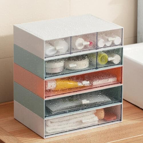 Desktop Drawer Storage Box Transparent Multi-layer Cosmetic File Drawer Large Capacity Sundries Organizer Home Office Storage