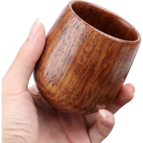 NICEYARD Primitive Handmade Water Coffee Cup Tea Cup Drinkware Wood Drinking Cup Teaware Natural Jujube Wooden Cup