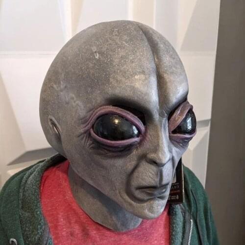 New Cool Alien Mask Halloween Horror Mask Creepy Costume Party Cosplay Props Men Latex Scary Mask Full Headdress Horror Mask
