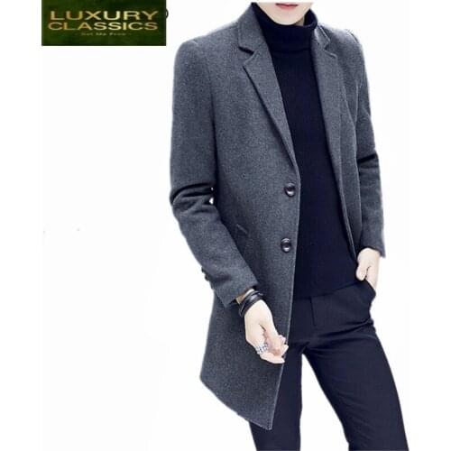 2021 Autumn Wool Jackets Coat Thick Warm Winter Overcoat Slim Fit Trench Coats Male Casual Long Jacket Erkek Mont LWL638