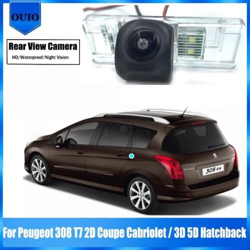 Rear View Reverse Back Up Parking Camera For Peugeot 308 T7 2D Coupe Cabriolet / 3D 5D Hatchback Night Vision Waterproof Camera