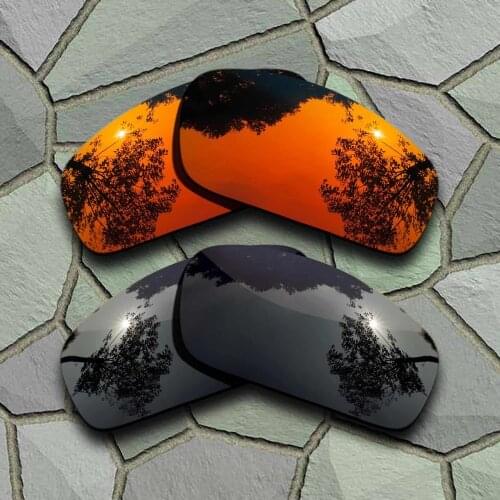 Grey Black&Red Orange Sunglasses Polarized Replacement Lenses for Oakley Monster Pup