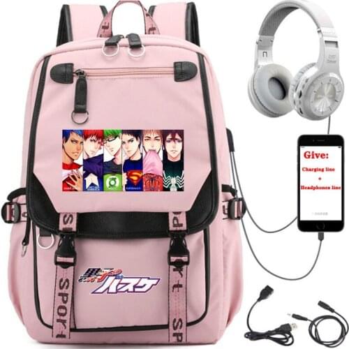 USB Charging teenagers Laptop packsack anime Kurokos Basketball backpack student School book Bag Women men Travel Backpack