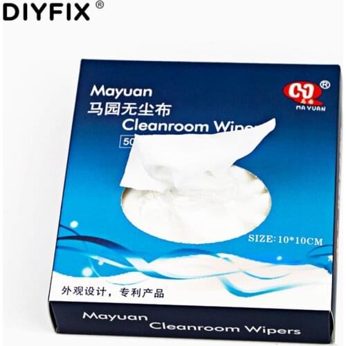 10*10cm Soft Cleanroom Wipers 50Pcs Pumping Dust Free Cloth Clean Room Environment Wiper Tablet Phone LCD Screen Cleaning Tool