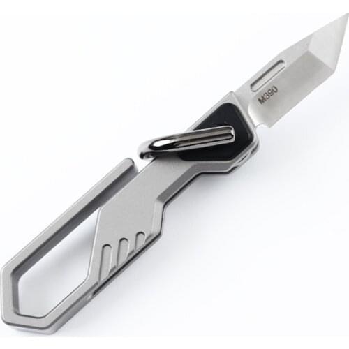 EDC Titanium Alloy Mini Folding Paper Cutter Knife Unpacking Camping Pocket Outdoor ToolsMini Utlity Knife Straight Knife