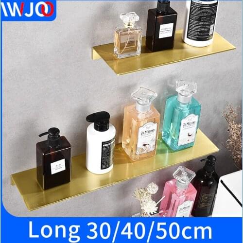 Modern bathroom aluminum gold 50cm shelf wall mount storage rack shower shampoo holder home decoration accessories