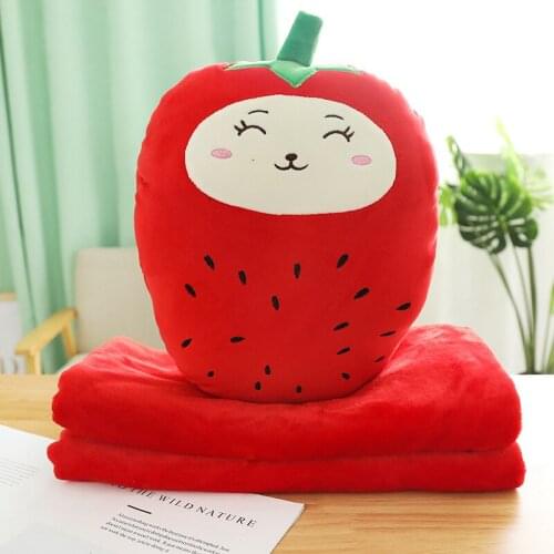 Super soft plush hand warmmer three in one with 1*1.7m plush blanket stuffed plush cushion as gifts or office nap pillow