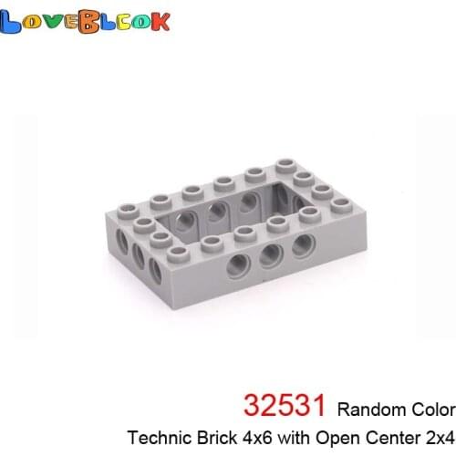 Technical Brick 4x6 with Open Center 2x4 Building Blocks Assembles MOC Parts DIY Toys Gift Creative 32531 For Kid 10pcs/Lot