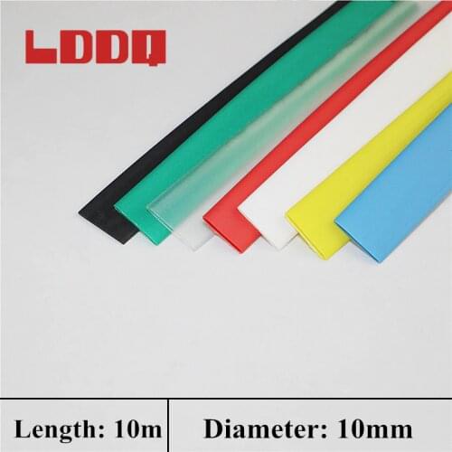 LDDQ 10m Heat Shrink Tubing Tube Sleeve wrap Wire Inner Diameter 10mm PE Shrinkable Tubing Effective Insulation Best Promotion