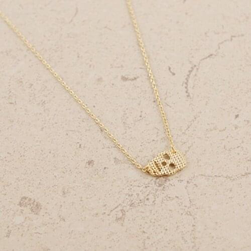 Waffle Skull Necklace Jewelry pendant Necklace--1pcs ( 2 Colors Free Collocation )--Gold and Silver