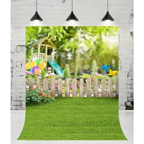 VinylBDS Outdoor Garden Park Photography Backdrops Balloons Fences Windmills Photo Studio Newborn Baby Background for Children
