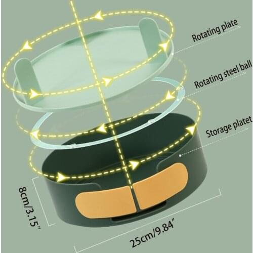 94PF Turntable Storage Basket Box Rotatable Spice Rack with Door Seasoning Bottles Holder Shelf Spinning Tray Organizer