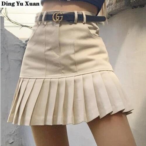 Summer Woman Streetwear Mini Skirts Harajuku Korean Style Fashion Skirts for Girls High Waist Short Pleated Skirt Women