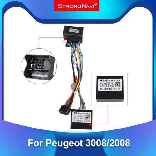 Strongnavi 16-pin Android Car Radio Stereo Wiring Harness For Peugeot 3008/2008/Citroen C4/C-Quatre/C4L/C3 XR/C5 power cable