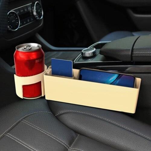 1 pcs Car Universal Left/Right Seat Gap Slit Pocket Storage ABS Plastic with Cup Holder Storage Box Car Accessories