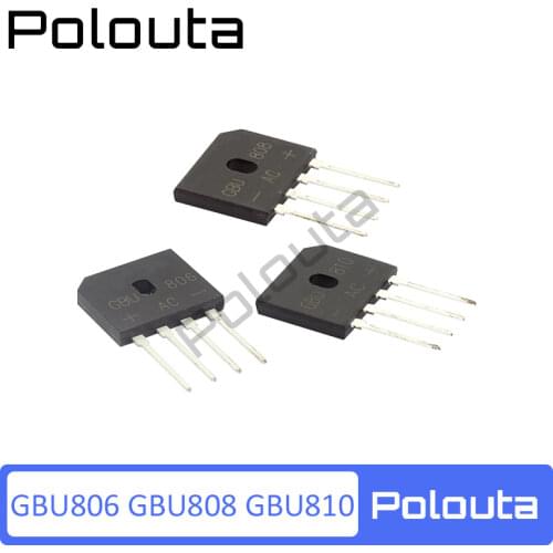 5Pcs GBU808 GBU806 GBU810 DIP4 In-line Rectifier Bridge Rectifier Device Bridge Stack Polouta Supper Capacitor Protection Boards