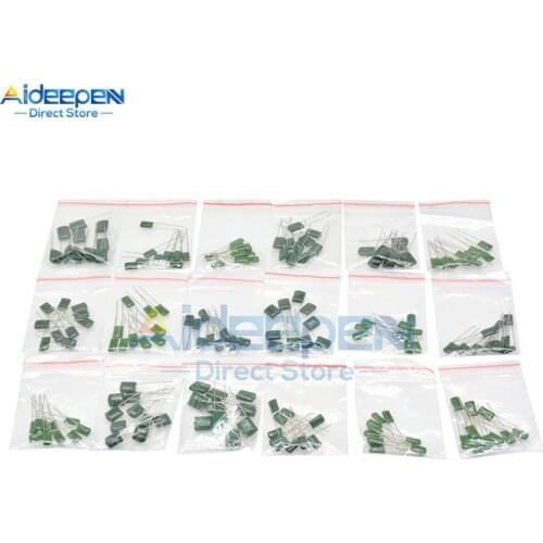 180Pcs/lot Polyester Film Capacitor 2A471J 2A102J 2A152J 2A222J 2A332J 2A472J 2A562J 2A682J 2A822J 2A103J 2A153J 2A223J 2A333J