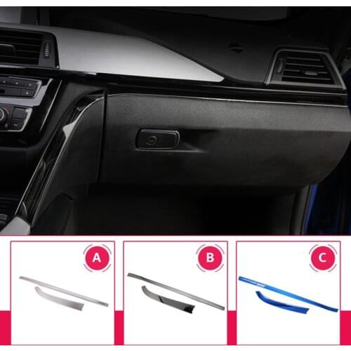 2 pcs Car styling interior Copilot Glove box handle decoration cover trim stainless steel Stickers For BMW 3 series F30 F34 LHD