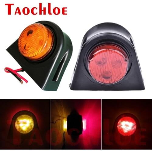 2Pcs 12V 24V Parking Position Lights Trailer Truck Lorry Tractor Rear Side Marker Lights LED Signal Lamp Amber Red 10V - 30V