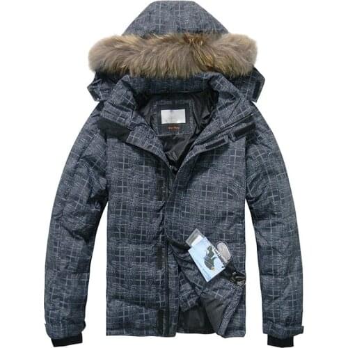 2020 Winter Down Jacket Men Thick Warm Down Coats Real Raccoon Fur Thick Down Jackets Men Hooded Casual Winter Men Coats Outdoor