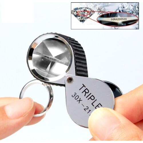30 times magnifying glass, high definition jewel, diamond, waist code identification portable portable anti-skid