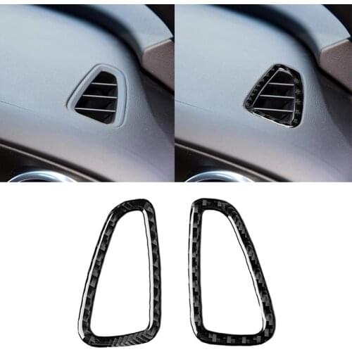 80% HOT SALES！！！2Pcs/Set Carbon Fiber Dashboard Air Outlet Frame Stickers for Chevrolet Camaro