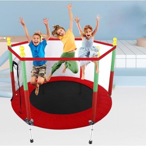 Trampoline Childrens Home Trampoline Interactive Game Fitness Trampoline with Safety Net Baby Care Fence Bed Jumper