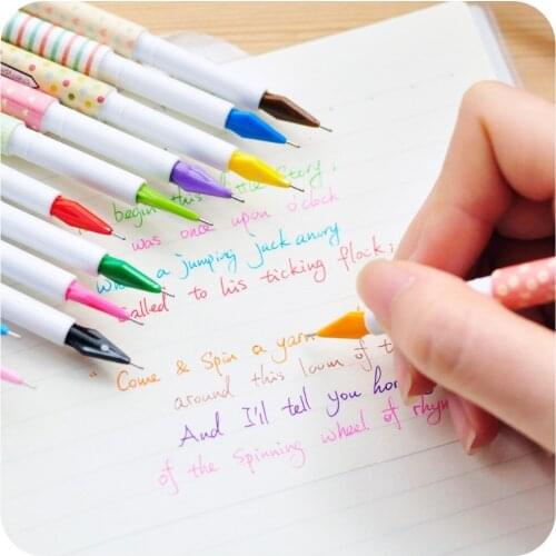 Free shipping creative design korea stationery mini multicolour pen 0.5mm resurrect water-based pen 12 different color