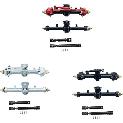 For Axial SCX24 1/24 RC Crawler Car Metal Front & Rear Axle Complete Axles with Drive Shaft Upgrade Parts Accessories