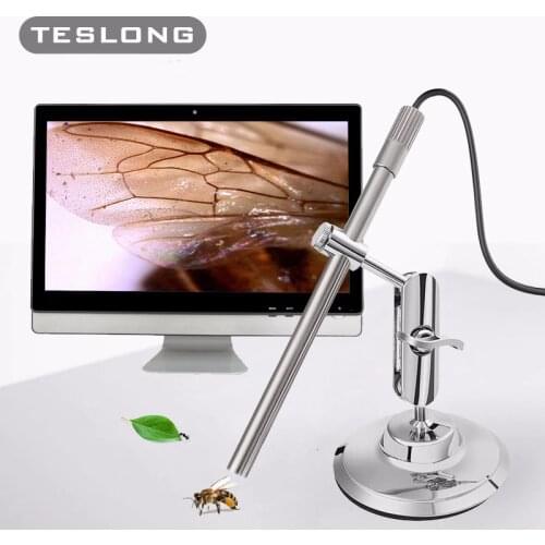 TESLONG MS100 HDTwo-in-one USB Interface Electronic Microscope Magnifier 8 LEDs 200 Times Enlargement Digital Microscope