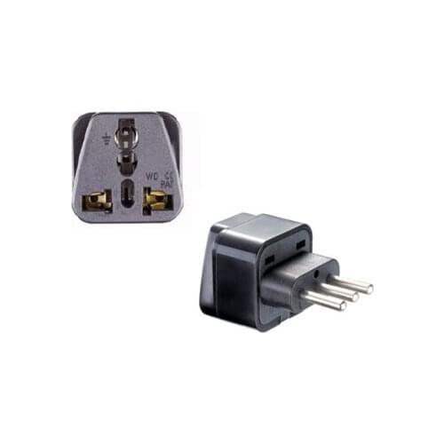 Italian Plug ( Type L ) - Universal Travel Adapter AC Power 3 Pins Chile Eritrea Ethiopia Italy Travel Adapter Uruguay