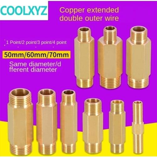 Brass lengthened direct 1/8 1/4 3/8 1/2 inch extension pipe diameter reduction conversion external thread copper fittings