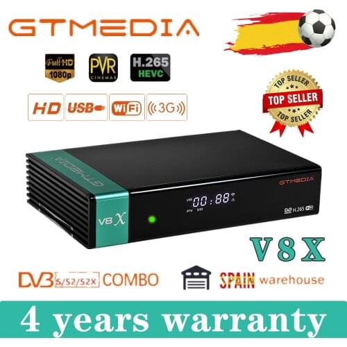 Hot sale gtmedia v8x Satellite receiver Built in wifi Updated from gtmedia v8 nova v9 super Full HD 1080P freesat v8x