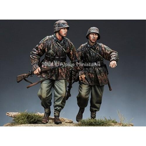 1:35 Scale Die-casting Resin World War II German Soldiers 2 Character Scenes Need To Be Assembled And Colored By Themselves