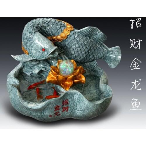 Lucky Arowana wholesale imitation marble resin ornaments crafts home decorations water can fish