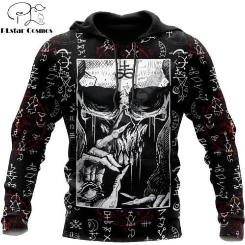Silence Skull Satanic 3D All Over Printed Mens autumn Hoodie Harajuku Unisex Casual Pullover Streetwear Jacket Tracksuits DK210