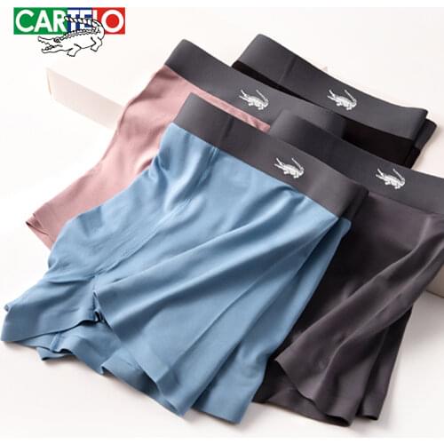 CARTELO Mens Antibacterial Breathable Underwear Men Soild Boxers Male Regenerated Cellulose Fiber Panties Summer Shorts