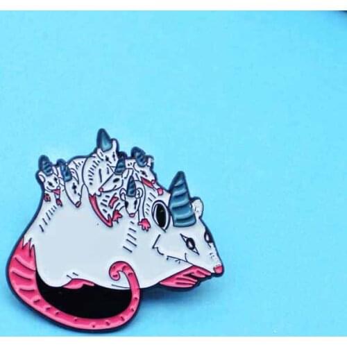 Mouse Rat Enamel Pin Mother mouse baby Brooches Pins Gifts for Friends Spille