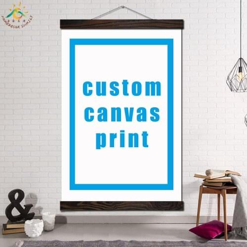 Custom Canvas Print Vintage Posters and Prints Scroll Painting Canvas Art Modern Wall Pictures Frame Painting Home Decoration
