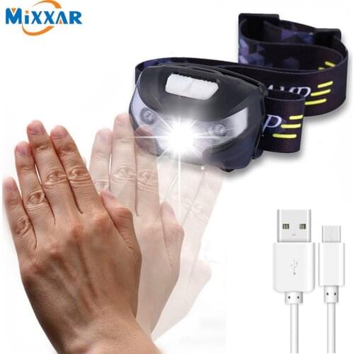 ZK20 4000LM LED Headlamp Rechargeable Body Motion Sensor Headlight Motorcycle/Bicycle Light Camping Lamp Free Your Hands