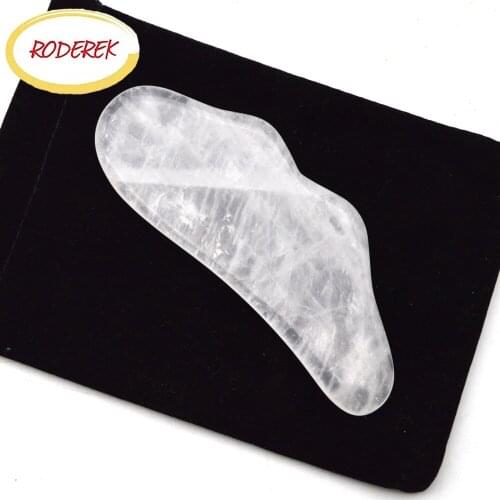 New Shape Clear Quartz Jade Stone Massager for Face, Gua Sha Massage Tool
