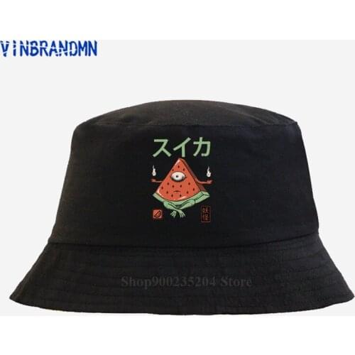 New summer Hombre Porady Yokai watermelon unisex Fishing Funny Japanese food Fashion hat kawaii spirit ghost monster Bucket hats