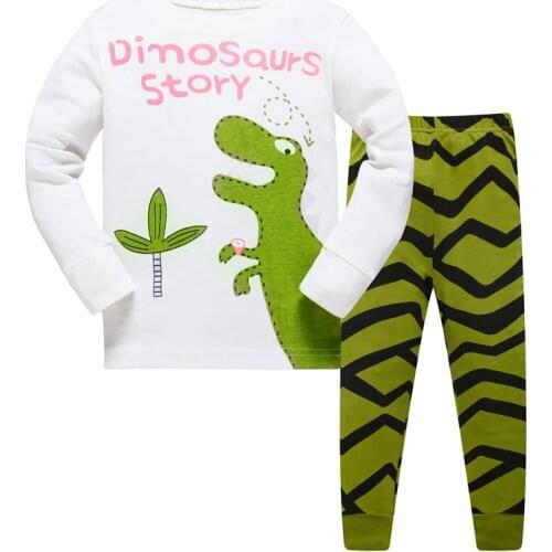 Boys Pajamas Stripe Clothes Kids Suit for Autumn Winter Dinosaur Chikdren Nightwear sleepwear Home baby sets