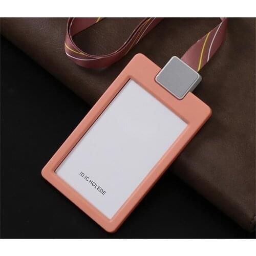 Plastic Name Badge Card Pocket with Suspension Lanyard Cord