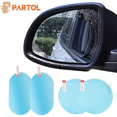 Partol Car Rain Film Rearview Mirror Protective Film Anti Fog Anti-mist Anti-glare Waterproof Rainproof Car Mirror Window Clear